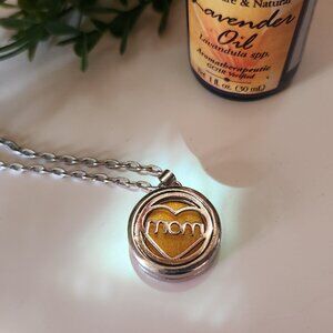Aroma Therapy "Mom" Diffuser Locket Necklace